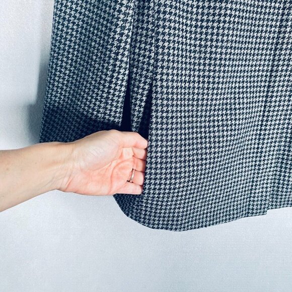 Lauren Ralph Lauren Jacket Womens 16W Gray Wool Full Zip Houndstooth Coat - Picture 4 of 13